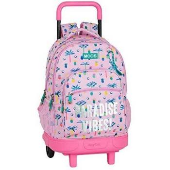 Mochila Escolar Safta con Carro y Espalda Acolchada Moos, Multicolor