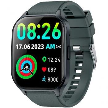 Montre Connectée Curved AMOLED Gris Charbon