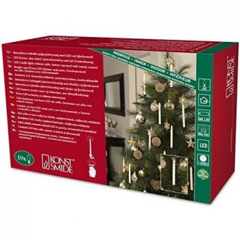LED Lichterkerzen zum Anklemmen mit Fernbedienung in Weiß warmweiß 10x0,6W 10er Set