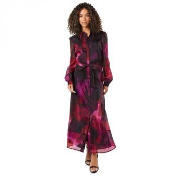 Tall Floral Organza Midi Dress – Pink Edition