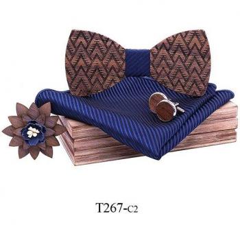 Holzfliege mit Anleitung und Accessoires für die Hochzeit