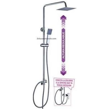 Columna Cuadrada de Ducha 80‑120 cm – Latón con Rociador Superior y Manilla