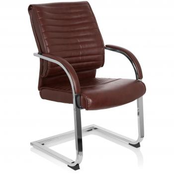 Ergonomic Home Office Sessel CL120 – Brauner Kunstleder-Freischwinger