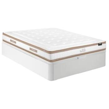 Set Ysmée 140x190 White Bed Box con Materasso Ibrido 7-Zone + Memory Foam