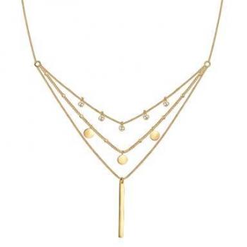 Elli Gliederkette Layer Geo Stab Kristalle 925 Silber
