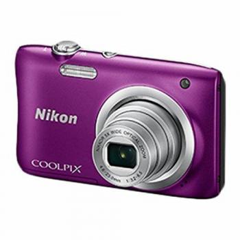 Cámara Nikon COOLPIX A100 con Estuche y Palo Selfie 20.1MP Púrpura