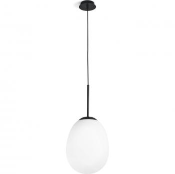 Sforzin Drop Pendant Light in Frosted Black Glass