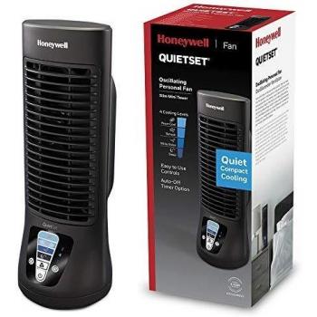 Honeywell QuietSet Ventilator (oszillierend, individuell einstellbar, Mini-Turmventilator, leiser Betrieb) HTF210BE