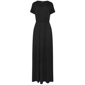 Women's Tall Shirred Waist Maxi Dress in Classic Black, Size 8