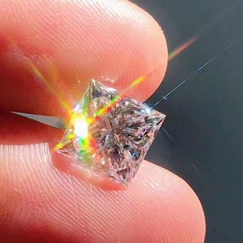 Natürlicher Moissanit-Diamant Stift, VVS Klarheit D, Farbe Quadrat, Prinzessinnadel mit Moissanite-Fall