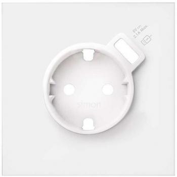 Kit frontale Simon 100 con caricabatterie e spina schuko bianco opaco