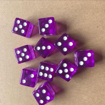Dés en acrylique transparent, 10 pièces, coins carrés, pour jeux de société