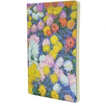 Libreta Cahier de tapas flexibles Crisantemos de Monet A4 (210x297mm) lisa de 80 páginas Paperblanks multicolor.