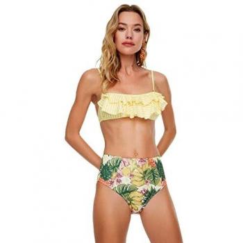 Bikini tropicale a vita alta in colori vivaci Trendyol 40 donna