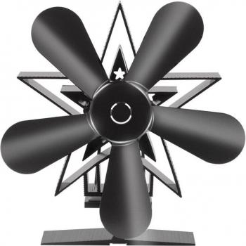 Estufa de calor para uso doméstico con ventilador, 4/5 aspas, color negro