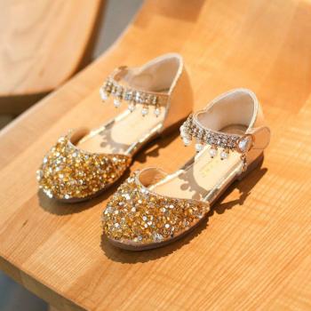 Sandales brillantes avec crochet magique