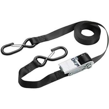 Master Lock Ratchet Tie Down S Hook Straps 5000mm Black Pack of 1