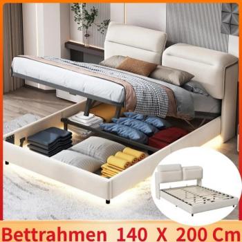 Lit Double Bois Pin+MDF 140x200 cm