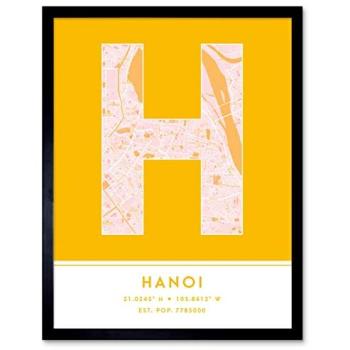 Stylish Hanoi City Map Print