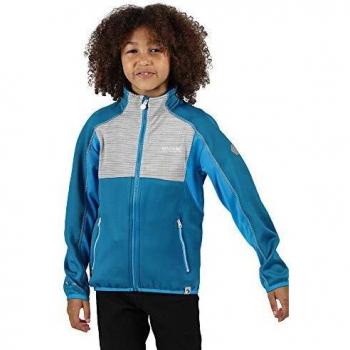 Regatta Softshell Oberon II Kids – Chaqueta Elástica Talla 11-12, Verde Azulado/Gris Neutro