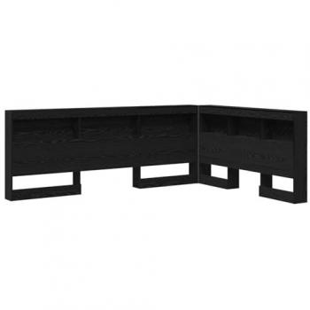 Tête de lit avec rangement chêne noir 160 cm