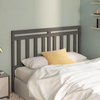 140x4x100 cm Grey Solid Wood Headboard