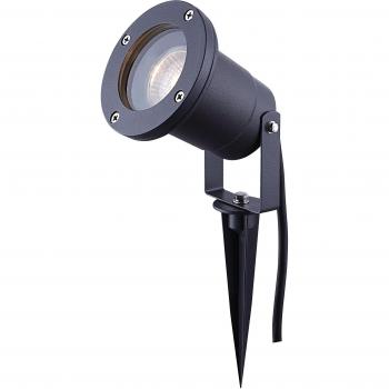Lampe de jardin orientable en aluminium noir avec pic et câble de 3 m, éclairage extérieur Globo 35 W
