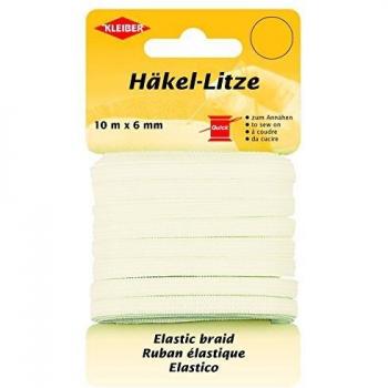 KLEIBER Feine Häkel-Litze 6 mm x 10 m, weiß