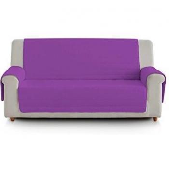 Cubre sofá reversible lila/fucsia para 4 plazas