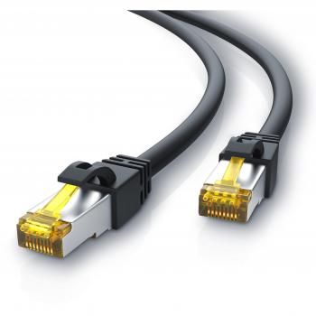 Cat 7 Ethernet Kabel (2 m) – Gigabit, geschirmt, Schwarz, RJ45