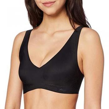 Sloggi Zero Feel N Ex, Sujetador Negro para Mujer, Sin Aros, Talla M