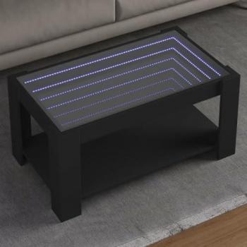 Mesa de Centro VidaXL LED Preto Madeira Processada 93x53x45