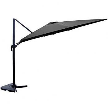 Ombrellone Palatino 3x3m Decentrato Grigio con Rotazione 360°