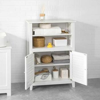 SoBuy BZR13-W Armario de baño Mueble Auxiliar Organizador