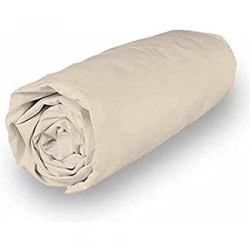 Soleil d'Ocre : Drap housse percale 140×190 cm en coton écru