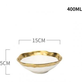White Black Gold Nordic Ceramic Bowl