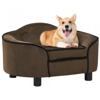 Brown Plush Dog Sofa 67x47x36 cm vidaXL