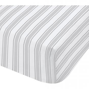 Bianca Grey Check And Stripe 100% Cotton Standard Fitted Sheet 25cm