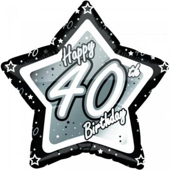 Ballon 18 Étoile 40 Ans Noir-Argent – Célébration