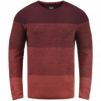 Blend Benno Herren Feinstrickpullover Rundhalsausschnitt 100% Baumwolle, Größe:S, Farbe:Weinrot
