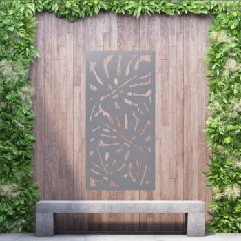 Aluminum Monstera Privacy Divider – Wall Install, 1.8 m × 0.9 m, Grey
