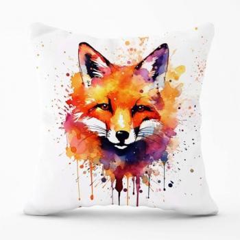 Watercolour Fox Face Throw Pillow