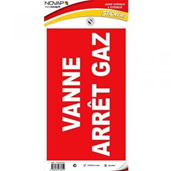 Panneau Autocollant Vanne d'Arrêt Gaz 330x200mm
