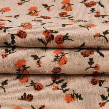 Floral Design Velvet Corduroy Fabric 100x150cm