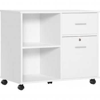 Vinsetto A4 Document Filing Cabinet on Wheels with Printer Stand, White