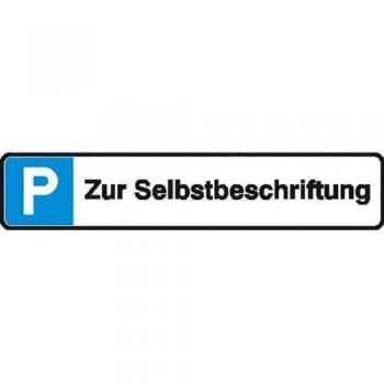 Parkflächenkennzeichen P, freies Beschriftungsfeld – Alu 52 cm × 11 cm
