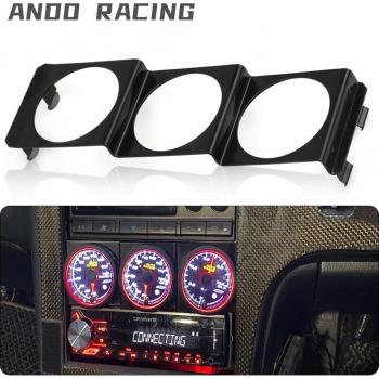 52mm Triple Meter Panel Mount for Single DIN Black