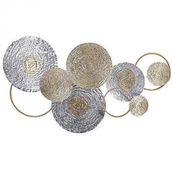 Murale in Metallo Placcato Oro e Argento 110 x 60 cm