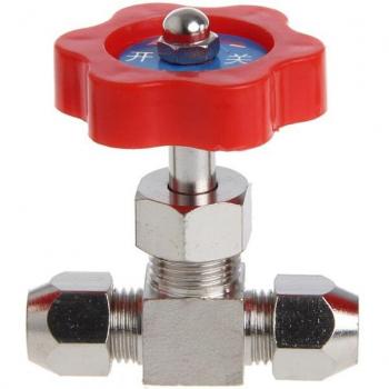Conector de Latón Niquelado + Válvula Aguja OD para Tubos Swagelok 6mm