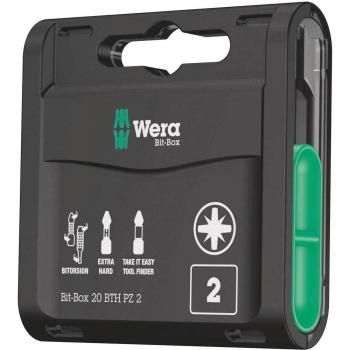 Wera 20‑Pack Bit‑Box – 25 mm PZ2 Pozidriv Extra Hard Bits